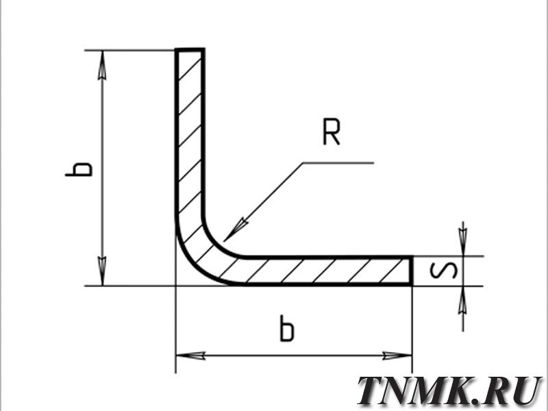 Уголок гнутый неравнополочный 180х110х12 мм 09Г2С ГОСТ 19772-93