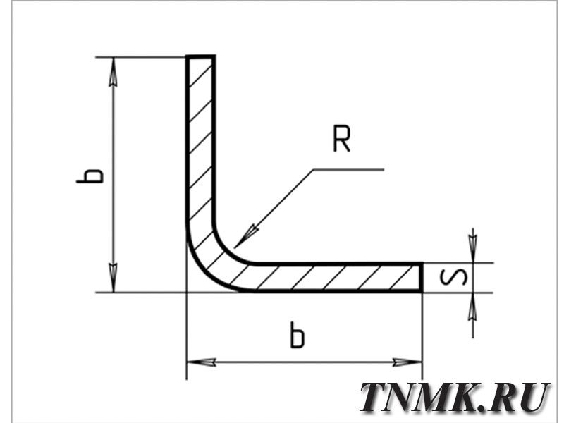 Уголок гнутый неравнополочный 60х40х4 мм 09Г2С ГОСТ 19772-93